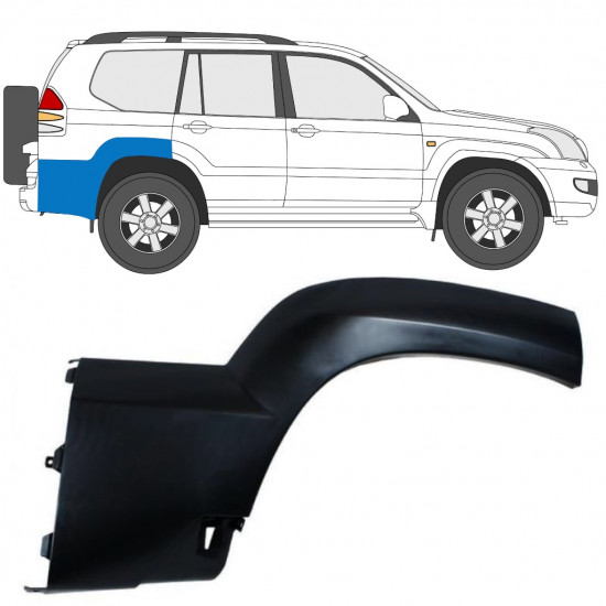Obloga stranskega dela zadnjega blatnika za Toyota Land Cruiser J120 2003-2010 / Desna 12954