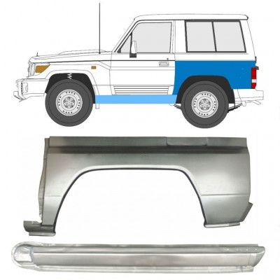 Reparaturni del praga in zadnjega blatnika za Toyota Land Cruiser 1984-1993 / Leva / Komplet 11479