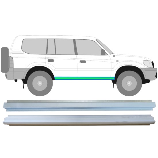 Popravni panel notranjega in zunanjega praga za Toyota Land Cruiser J90 1996-2002 / Levo = Desno (simetrično) / Komplet 14852