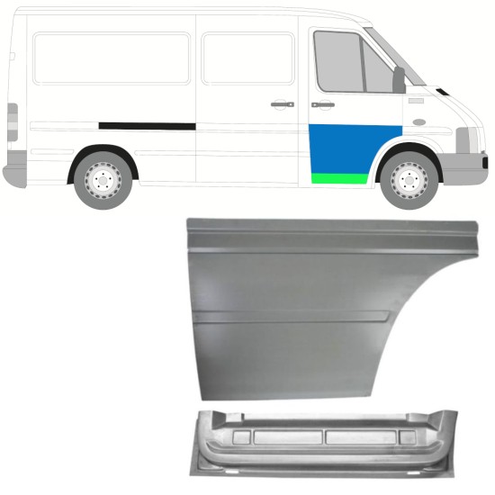 Notranji in zunanji popravni panel sprednjih vrat za Volkswagen LT 1996-2005 / Desna 16569