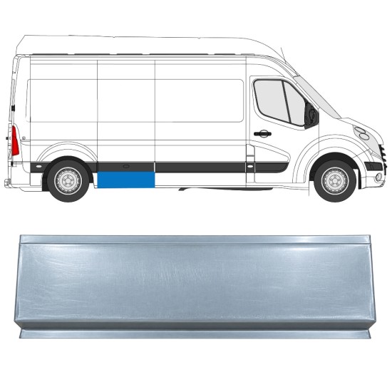 Popravni panel sprednjega dela zadnjega blatnika za Renault Master 2010-2024 / Levo = Desno (simetrično) 17293