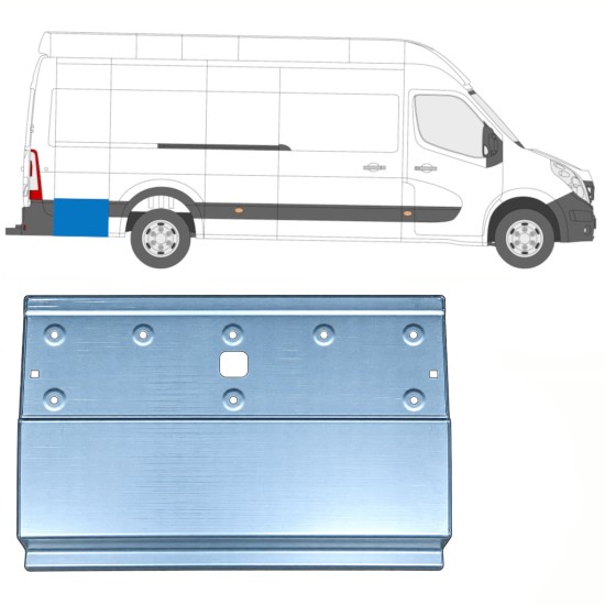 Popravni panel zadnjega dela zadnjega blatnika za Nissan NV400 2010- / Levo = Desno (simetrično) 17301