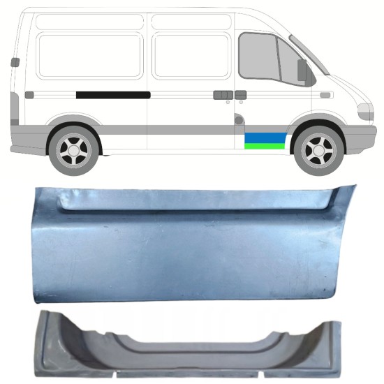 Notranji in zunanji popravni panel sprednjih vrat za Nissan Interstar 2002-2010 / Desna 16879