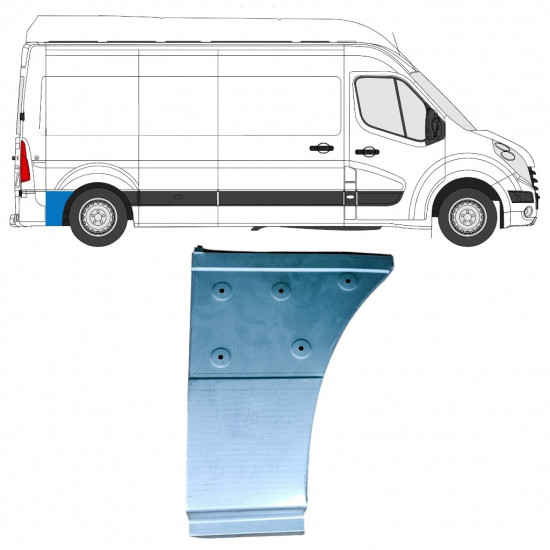 Popravni panel zadnjega blatnika za kolesom za Renault Master 2010- / Desna 12852