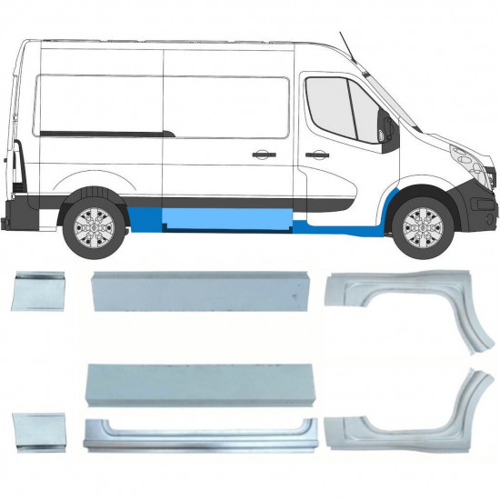 Set popravnih panelov za Renault Master 2010- / SWB /  10063