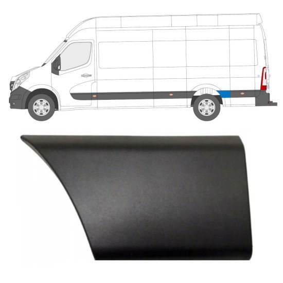 Obloga stranskega dela zadnjega blatnika za kolesom za Nissan NV400 2010- / Leva 16666