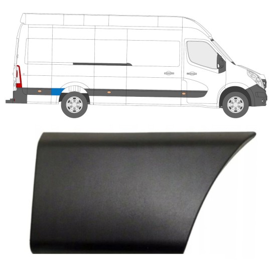 Obloga stranskega dela zadnjega blatnika za kolesom za Opel Movano 2010-2021 / Desna 16663