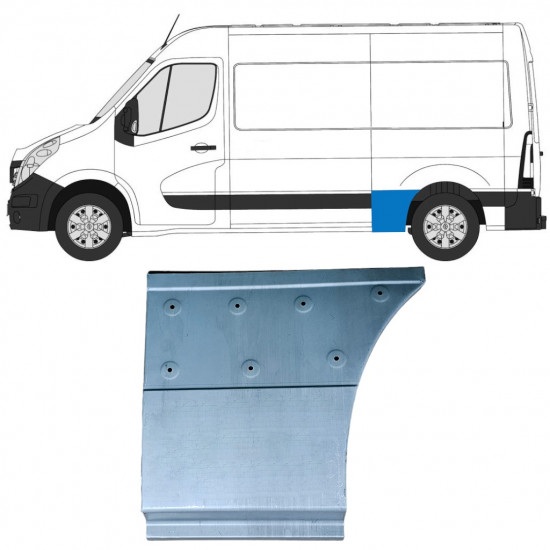 Popravni panel sprednjega dela zadnjega blatnika za Renault Master 2010- / Leva 12845