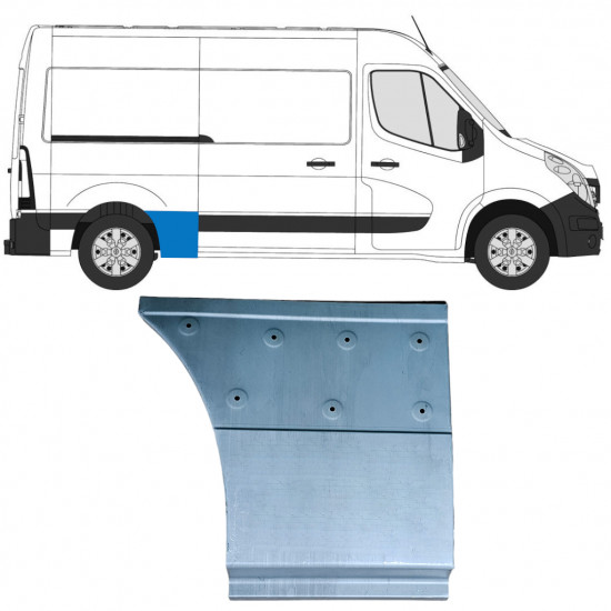 Popravni panel sprednjega dela zadnjega blatnika za Renault Master 2010- / Desna 12844