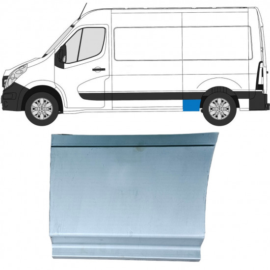 Popravni panel spodnjega dela zadnjega blatnika za Renault Master 2010- / Leva 12843