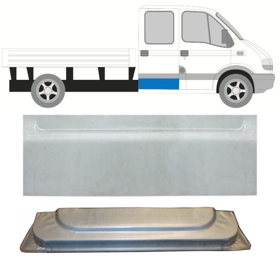 Notranji in zunanji popravni panel zadnjih vrat za Renault Master 1998-2010 / Levo = Desno (simetrično) / Komplet 9798