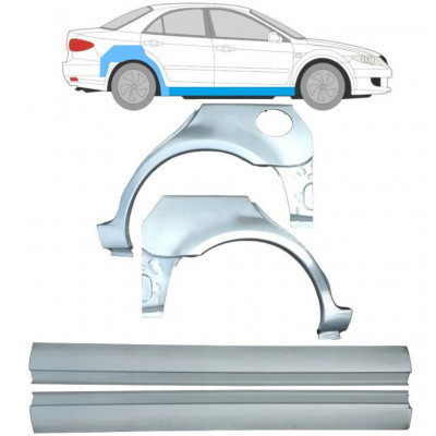 Reparaturni del praga in zadnjega blatnika za Mazda 6 2002-2008 / Levo+Desno / Komplet 9653