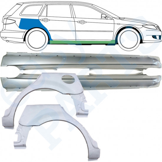 Reparaturni del praga in zadnjega blatnika za Mazda 6 2002-2008 / COMBI / Komplet 10538