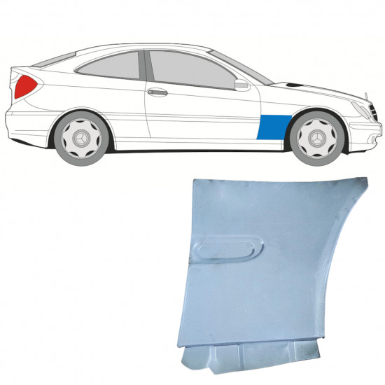 Popravni panel prednjega blatnika za Mercedes CL203 2000-2008 / Desna 12696