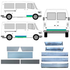 Notranji in zunanji popravni panel vrat za Mercedes T1 207-410 1977-1995 / Levo+Desno / Komplet 12635