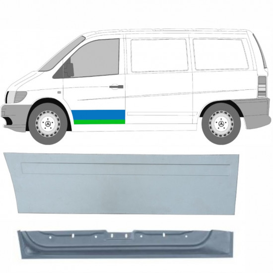 Notranji in zunanji popravni panel sprednjih vrat za Mercedes Vito 1996-2003 / Leva / Komplet 9790