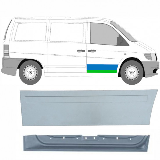 Notranji in zunanji popravni panel sprednjih vrat za Mercedes Vito 1996-2003 / Desna / Komplet 9789