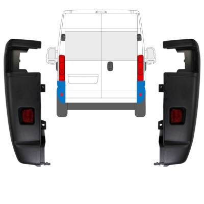 Vogal zadnjega odbijača 270 stopinj za Opel Movano 2021-2026 / Levo+Desno / Komplet 15797