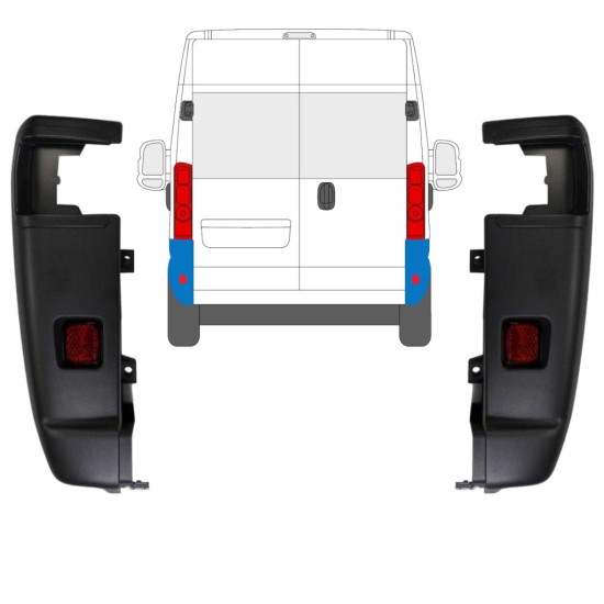 Vogal zadnjega odbijača 270 stopinj za Opel Movano 2021-2026 / Levo+Desno / Komplet 15797
