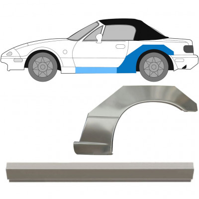 Reparaturni del praga in zadnjega blatnika za Mazda MX-5 1989-1998 / Leva / Komplet 11142