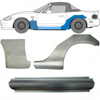 Popravni panel praga + sprednji + zadnji blatnik za Mazda MX-5 1998-2005 NB / Leva / Komplet 11151