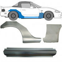 Popravni panel praga + sprednji + zadnji blatnik za Mazda MX-5 1998-2005 NB / Desna / Komplet 11150