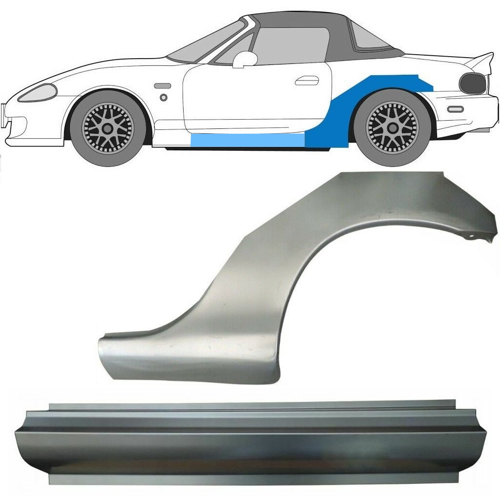 Reparaturni Del Praga In Zadnjega Blatnika Za Mazda Mx-5 1998-2005 Nb / Leva / Komplet 10274