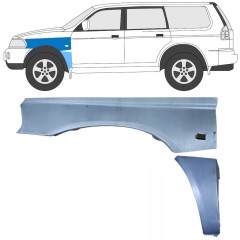 Popravni panel prednjega blatnika za Mitsubishi Pajero Sport 1996-2008 / Leva / Komplet 8543