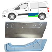 Zunanji spodnji popravni panel drsnih vrat za Citroen Berlingo 2008-2018 / Leva 17087