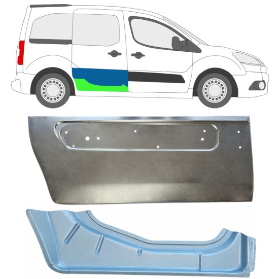 Zunanji spodnji popravni panel drsnih vrat za Citroen Berlingo 2008-2018 / Desna 17086