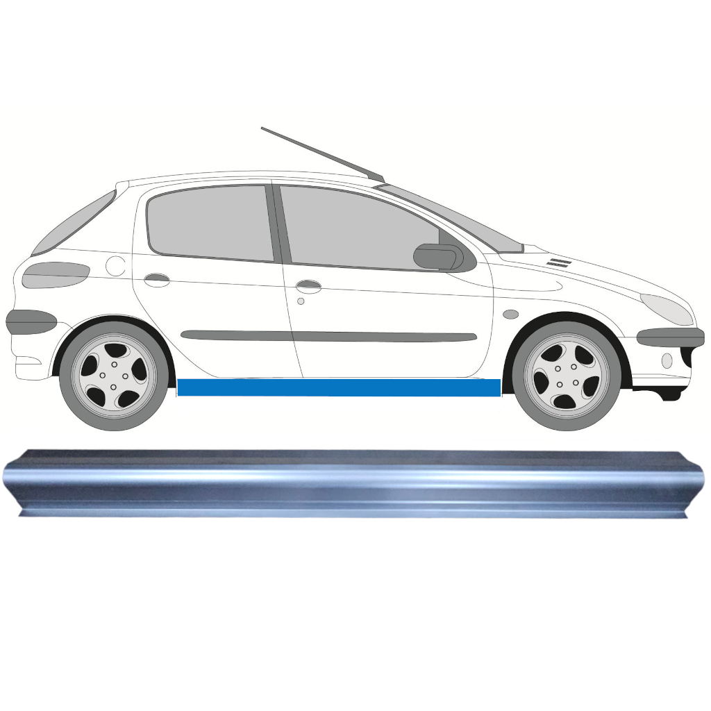 Prag Za Peugeot 206 206+ 1998-2012 / Levo = Desno (Simetrično) 8091