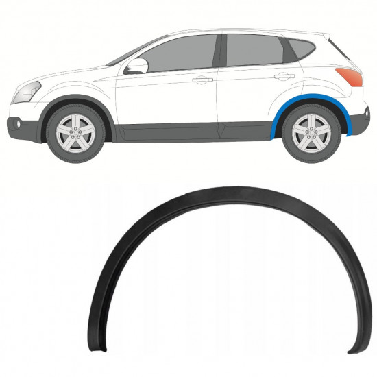 Obloga stranskega dela zadnjega blatnika za Nissan Qashqai 2007-2013 / Leva 12686