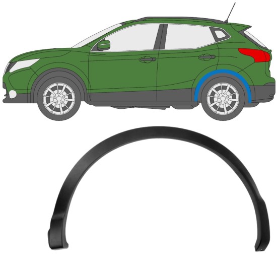 Obloga stranskega dela zadnjega blatnika za Nissan Qashqai 2013-2021 / Leva 11780