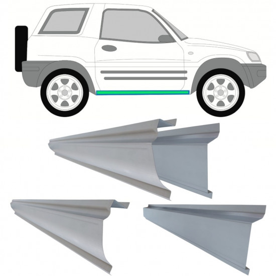 Popravni panel notranjega in zunanjega praga za Toyota RAV4 1994-2000 / Levo = Desno (simetrično) / Komplet 11325