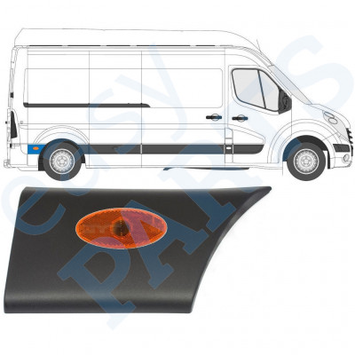 Obloga stranskega dela zadnjega blatnika z lučjo za Renault Master 2010- / Desna /  10551