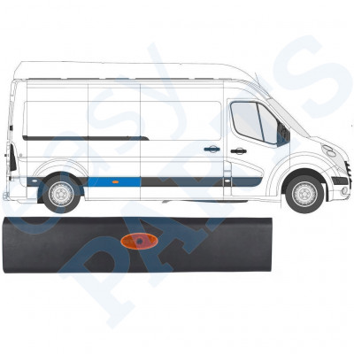 Stranska obloga z lučjo za Renault Master 2010- / LWB / Desna /  10548