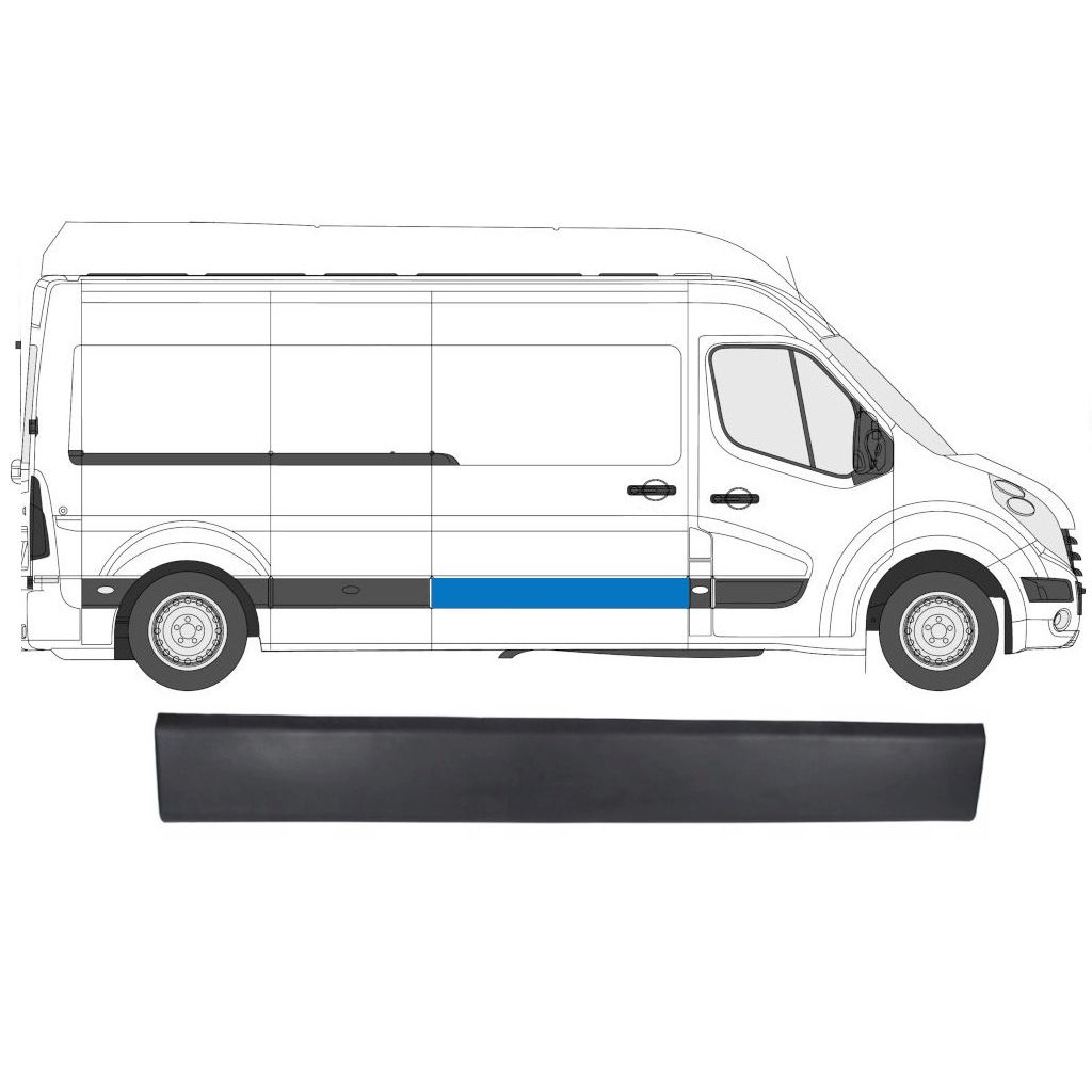 Obloga Stranskega Dela Drsnih Vrat Za Renault Master 2010- / Desna 7214