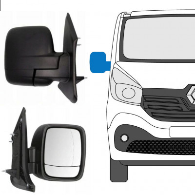 Ročno nastavljivo ogledalo za Renault Trafic 2014- / Desna 8227