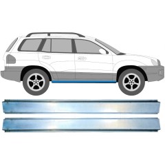 Notranji popravni panel praga za Hyundai Santa Fe 2001-2006 / Levo+Desno / Komplet 11587