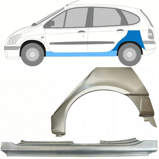 Reparaturni del praga in zadnjega blatnika za Renault Scenic 1995-2003 / Leva / Komplet 10100