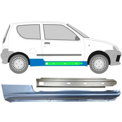 Popravni panel praga in notranjega praga za Fiat Seicento 1998-2010 / Desna / Komplet 14720
