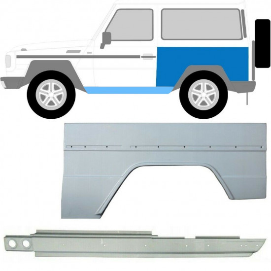 Reparaturni del praga in zadnjega blatnika za Mercedes G-Class 1979- / Leva / Komplet 10004