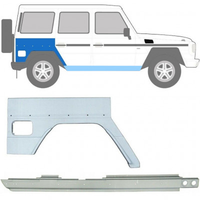 Reparaturni del praga in zadnjega blatnika za Mercedes G-Class 1992- / Desna / Komplet 10009