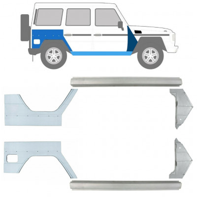 Popravni panel praga + sprednji + zadnji blatnik za Mercedes G-Class 1992- / Levo+Desno / Komplet 9711