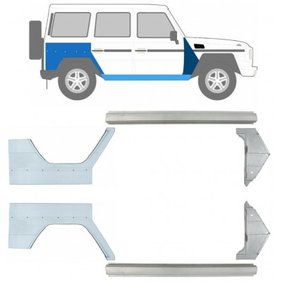 Popravni panel praga + sprednji + zadnji blatnik za Mercedes G-Class 1979- / Levo+Desno / Komplet 9710