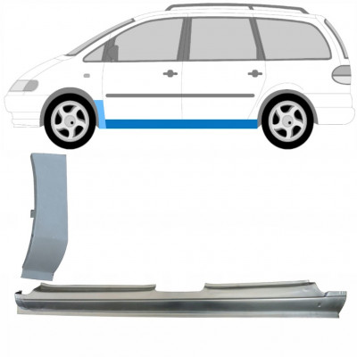 Popravni panel celotnega praga in sprednjega blatnika za Volkswagen Sharan 1995-2010 / Leva / Komplet 10369