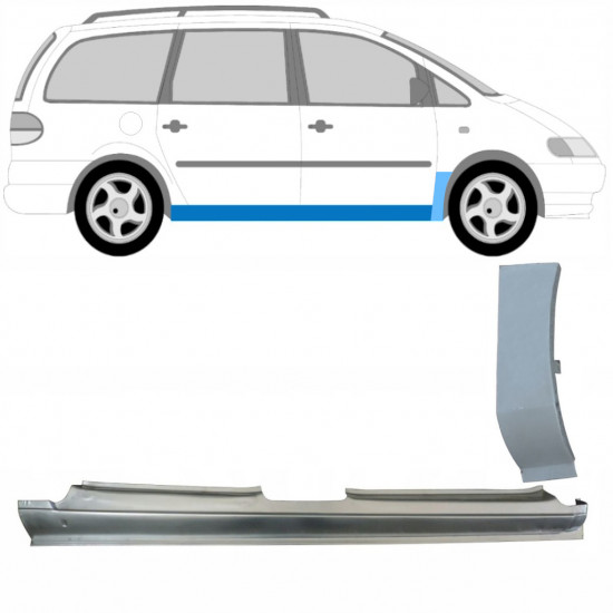 Popravni panel celotnega praga in sprednjega blatnika za Volkswagen Sharan 1995-2010 / Desna / Komplet 10368