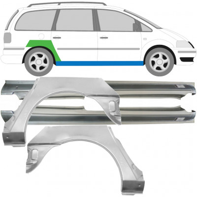 Popravni panel celotnega praga in zadnjega blatnika za Volkswagen Sharan 1995-2000 / Komplet 9490