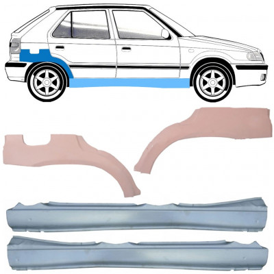 Reparaturni del praga in zadnjega blatnika za Skoda Felicia 1994-2001 / Levo+Desno / Komplet 10108