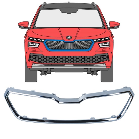 Okvir maske hladilnika za Skoda Kamiq 2019-2023 17226